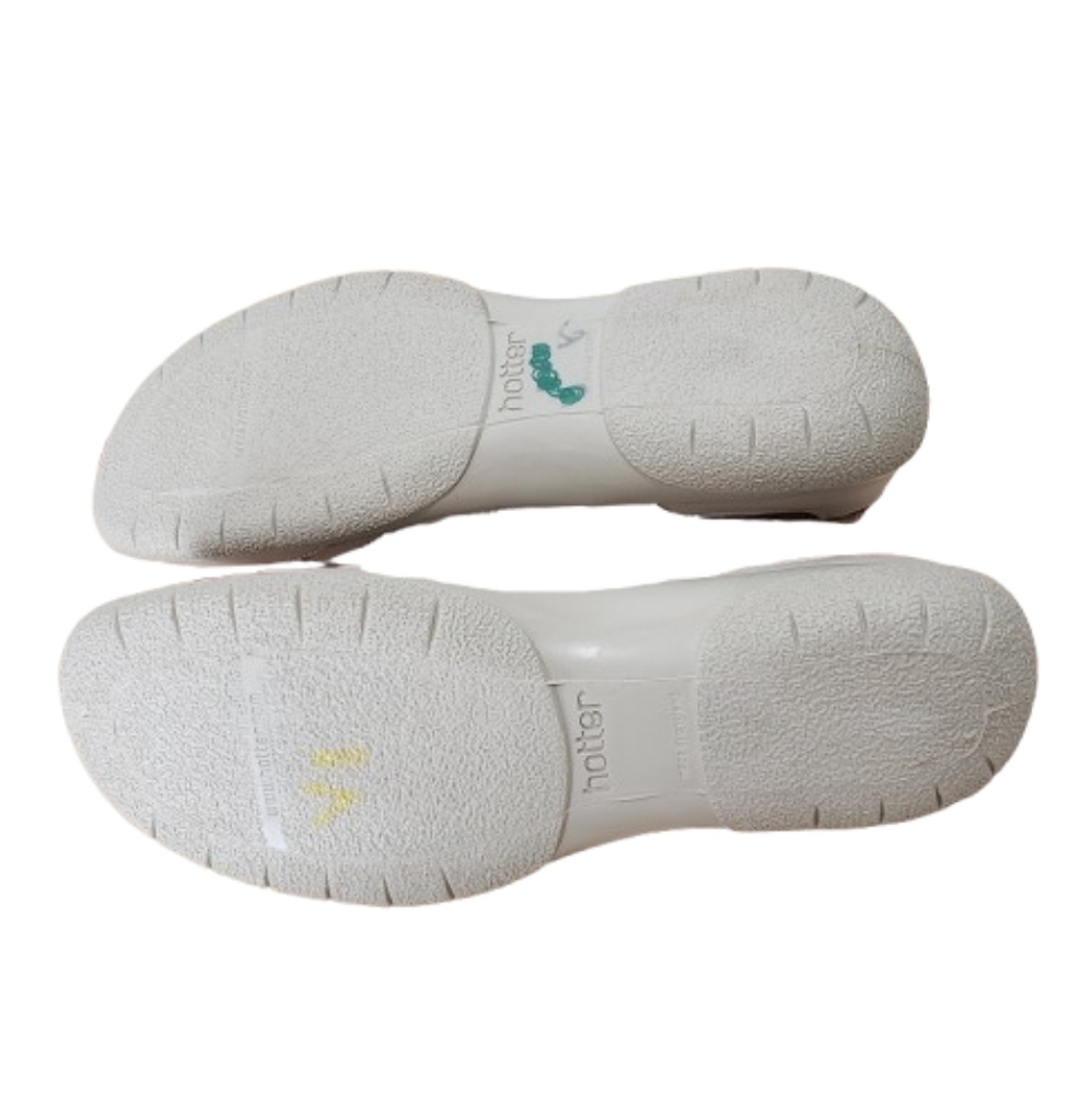 Hotter Comfort Concept Lulu Mary Jane Shoes Size 10 Cream Beige Casual Comfy - Picture 10 of 10